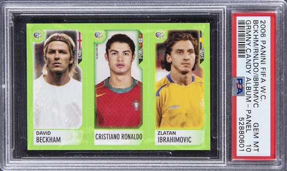 2006 Panini FIFA World Cup Germany, Panel Candy Album Beckham/Ronaldo/Ibrahimovic - PSA GEM MT 10